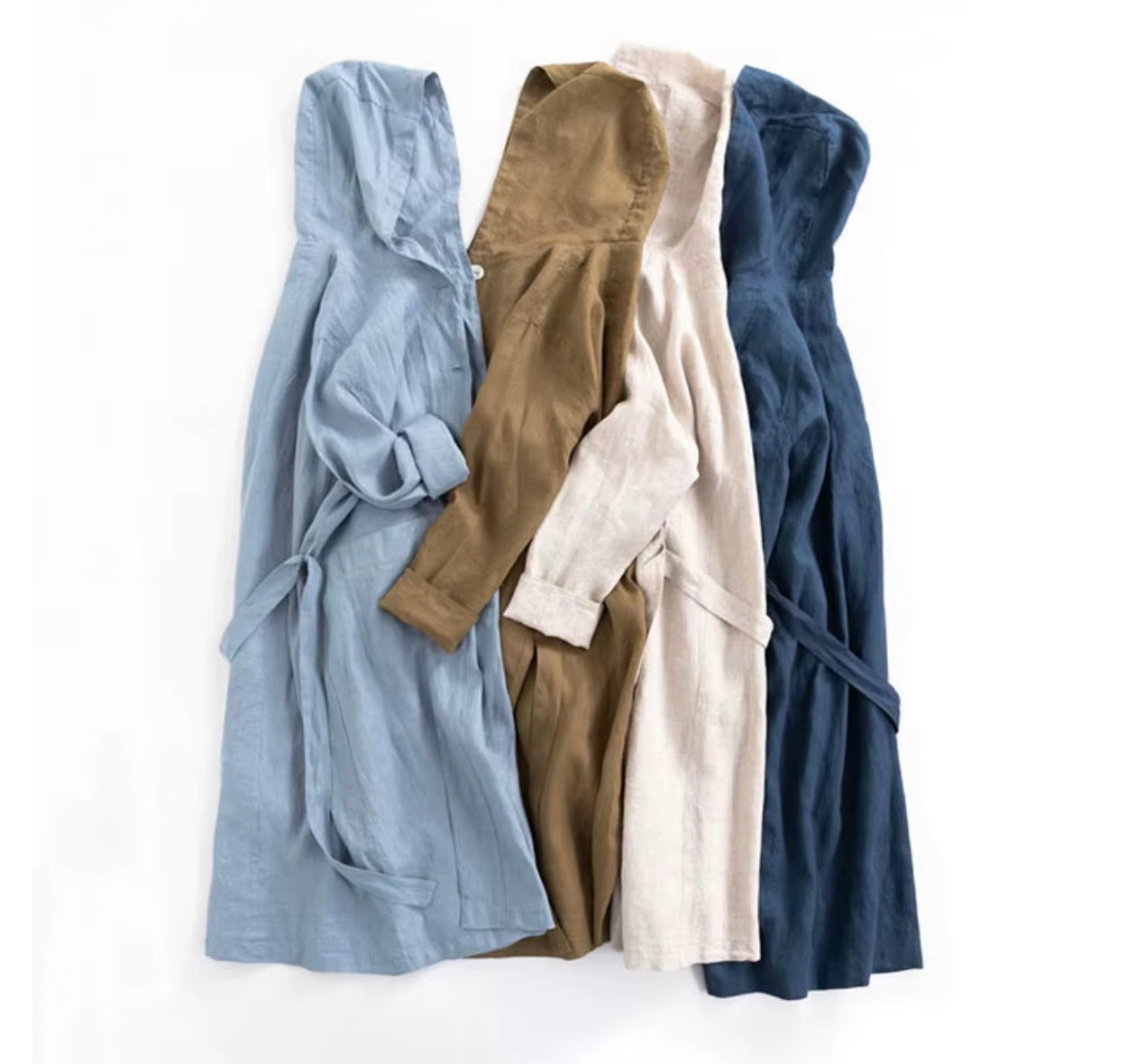 Linen Hoodie Coat