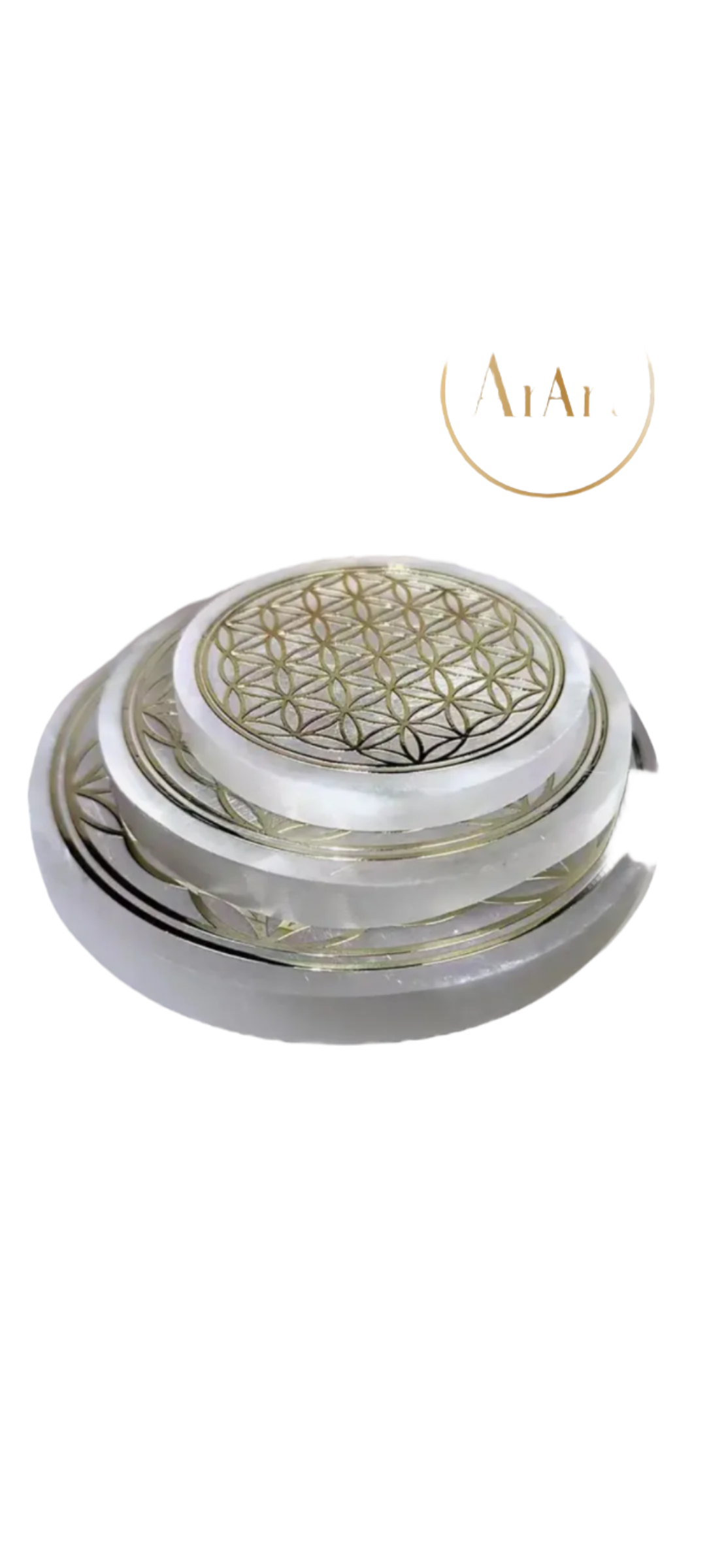 Selenite Slab With Flower Of LIfe