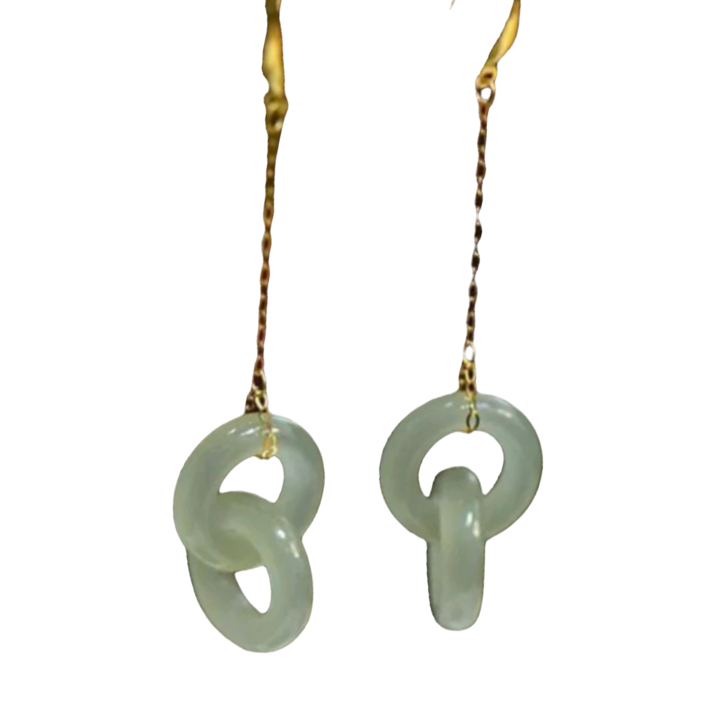 Green Jade Interlocking Earrings