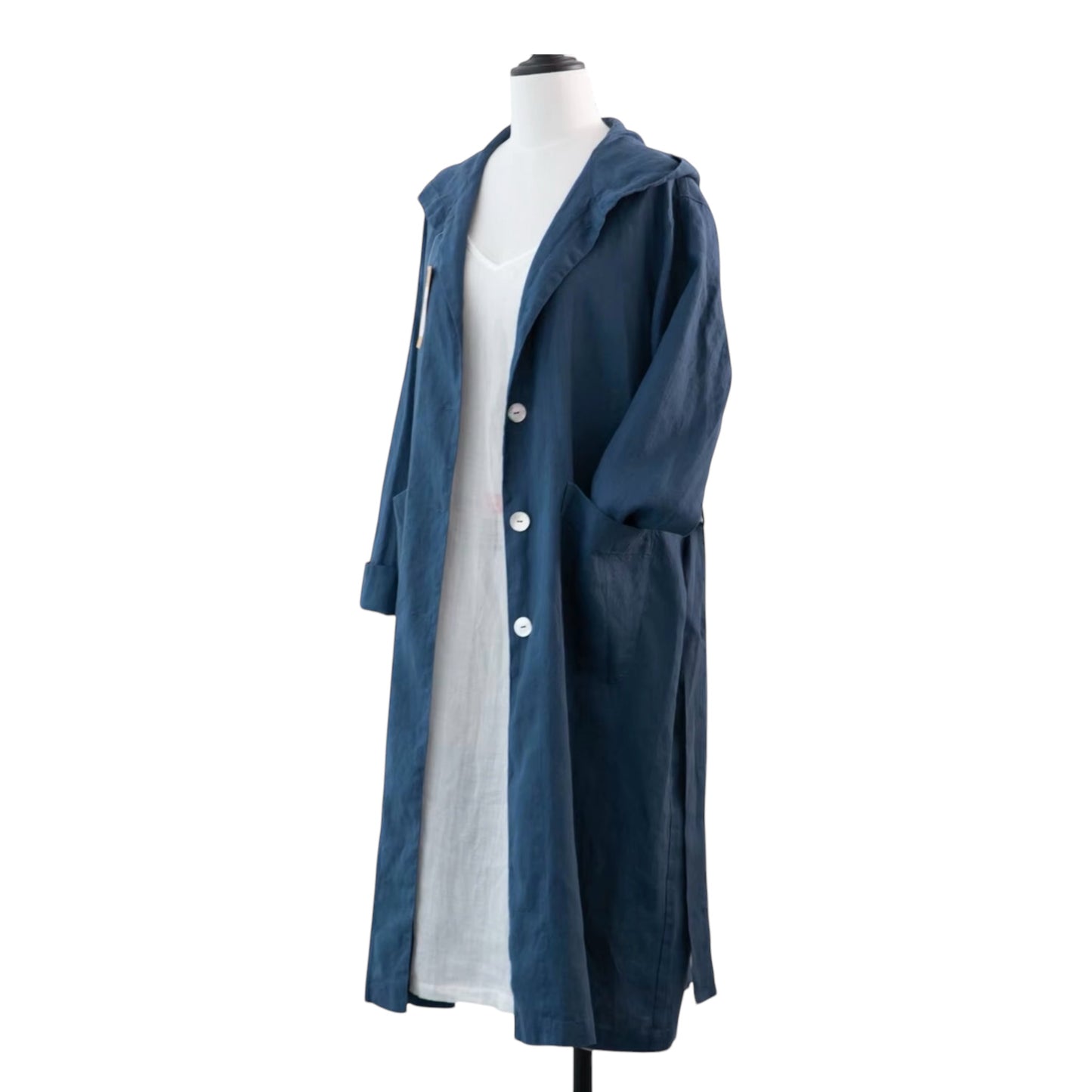 Linen Hoodie Coat