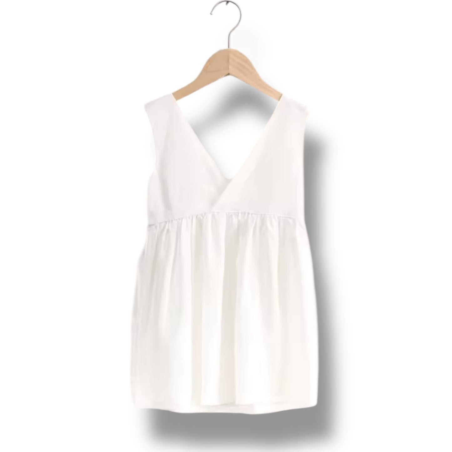 Linen V-Back Dress