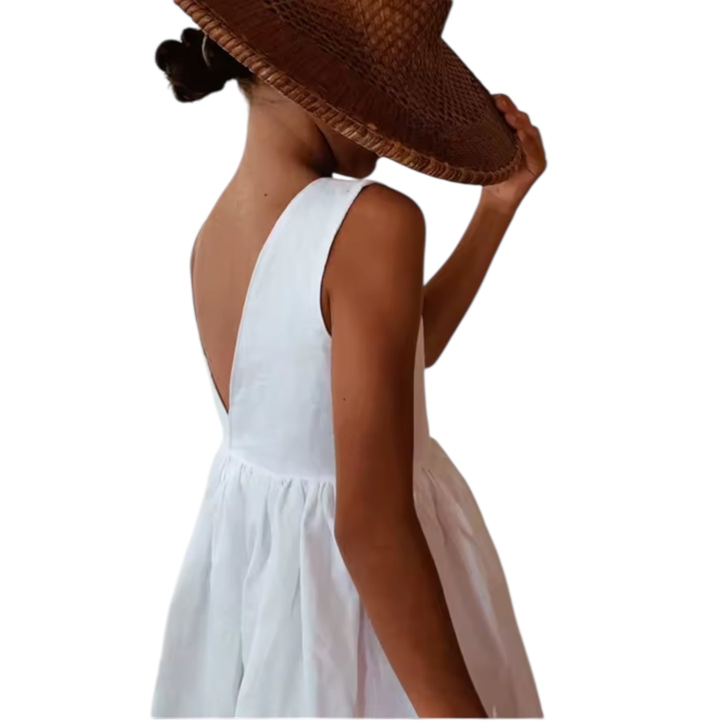 Linen V-Back Dress