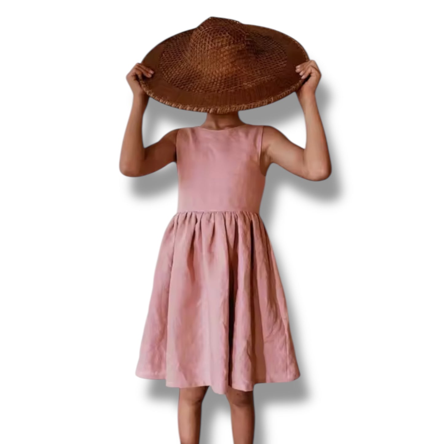 Linen V-Back Dress