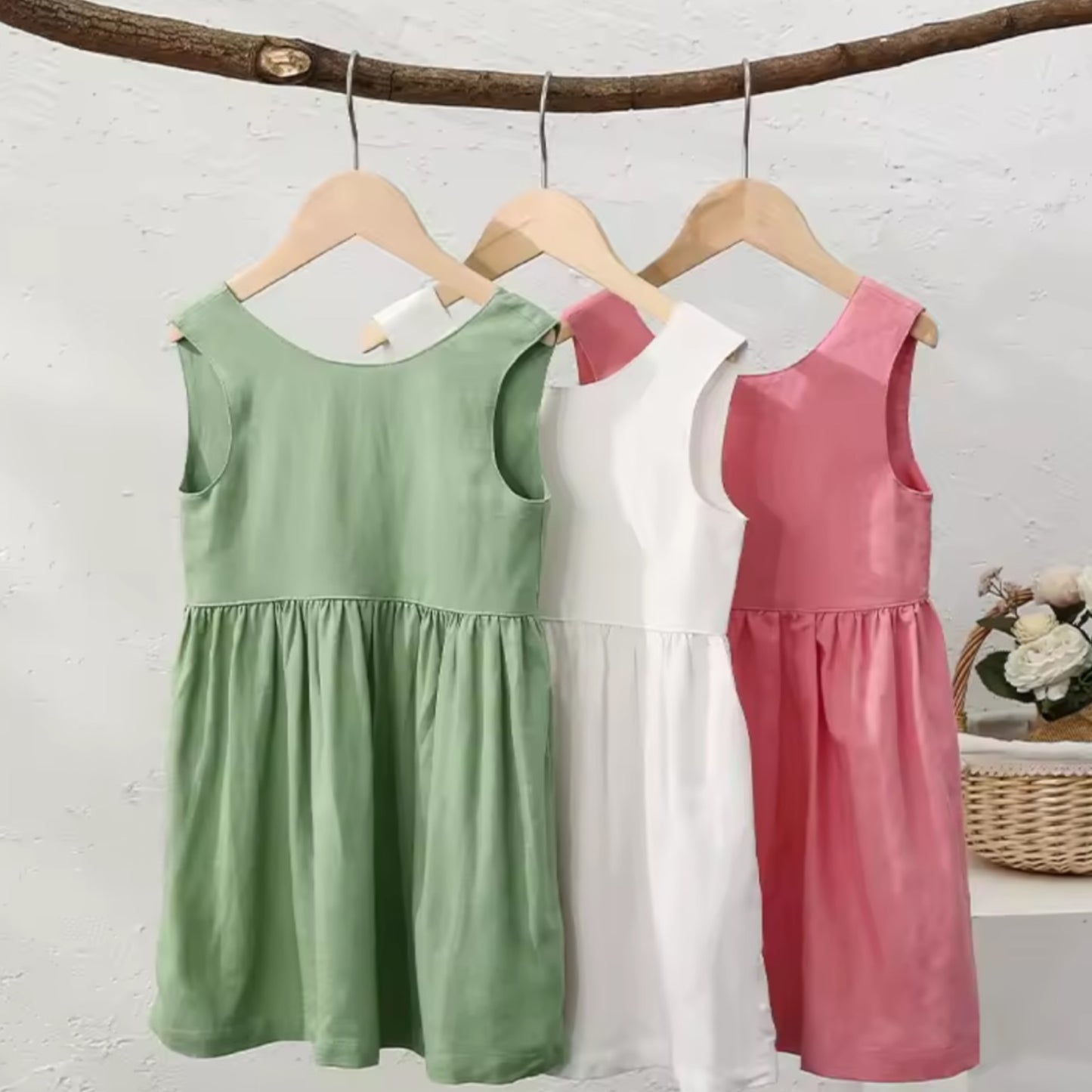 Linen V-Back Dress