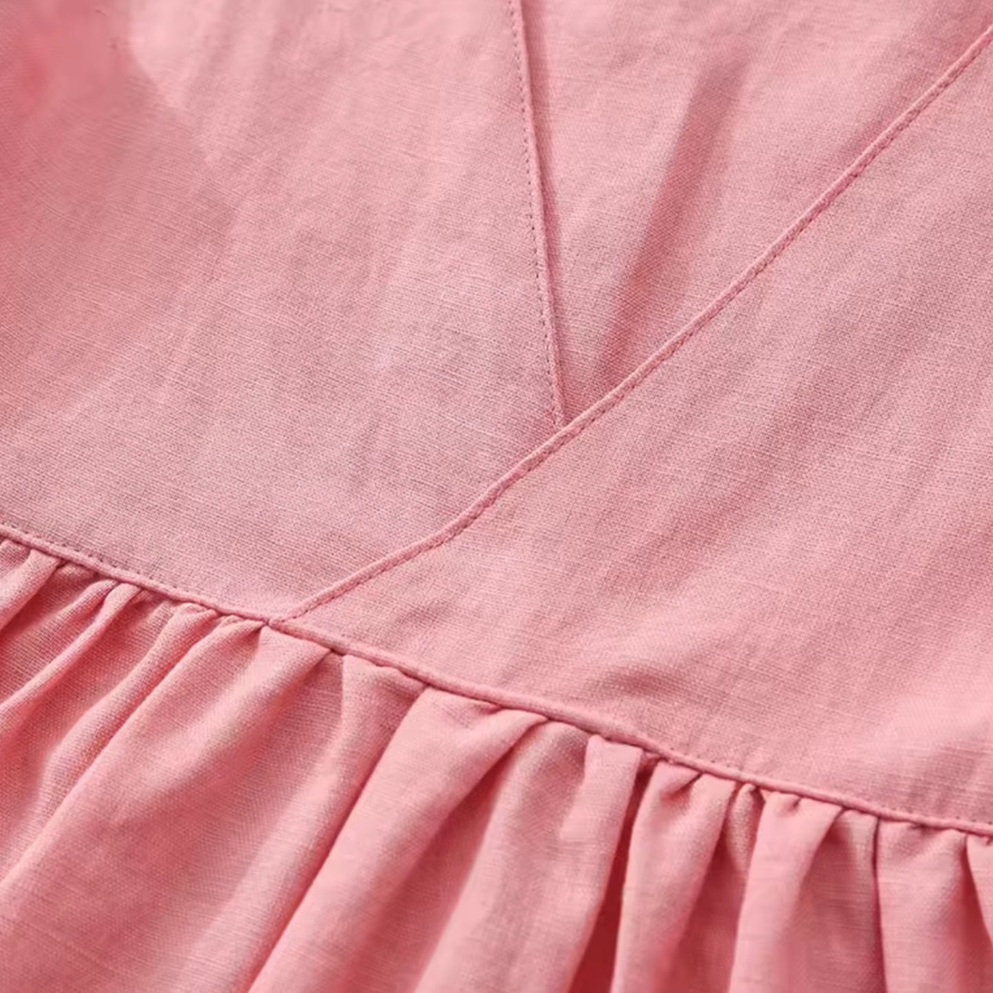 Linen V-Back Dress