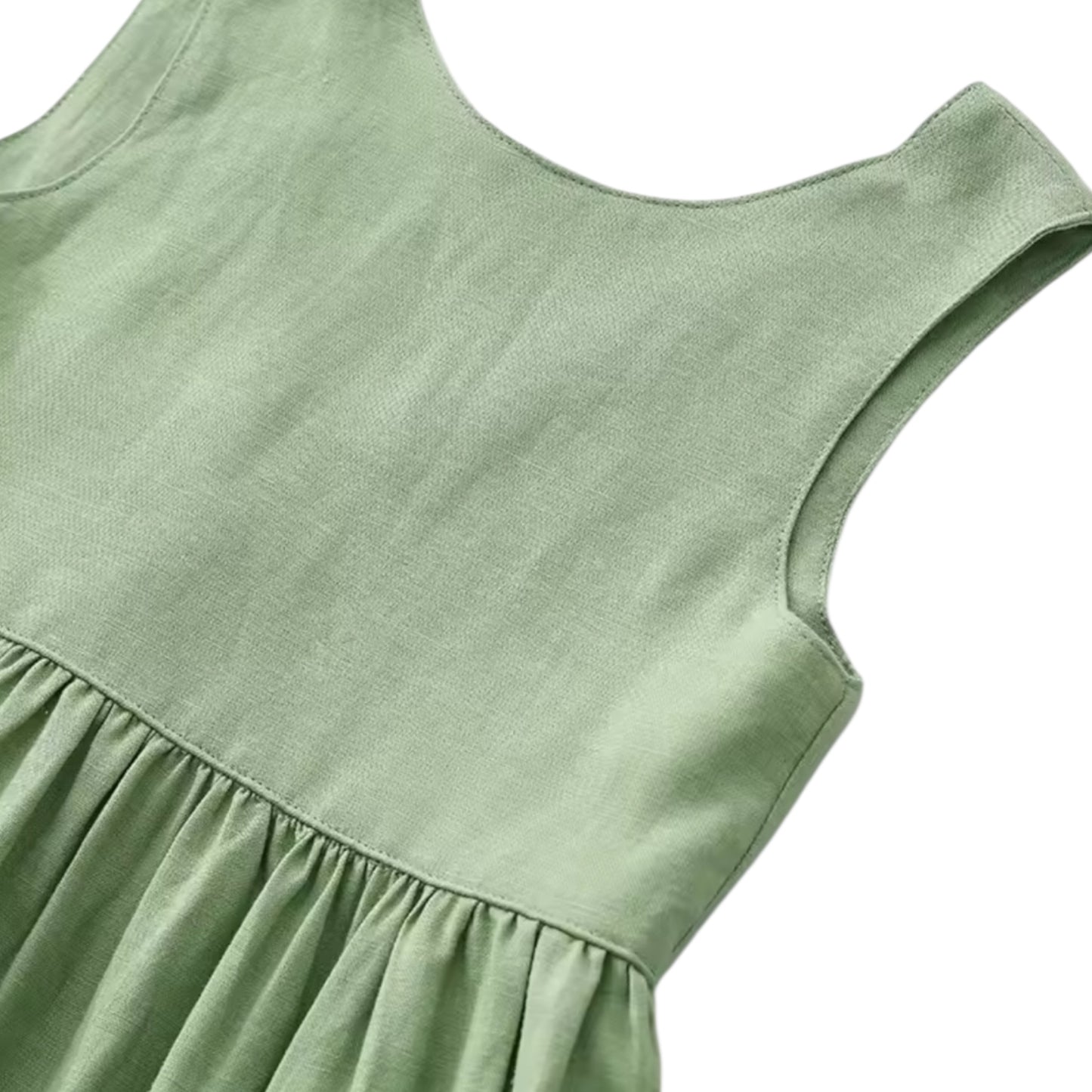 Linen V-Back Dress