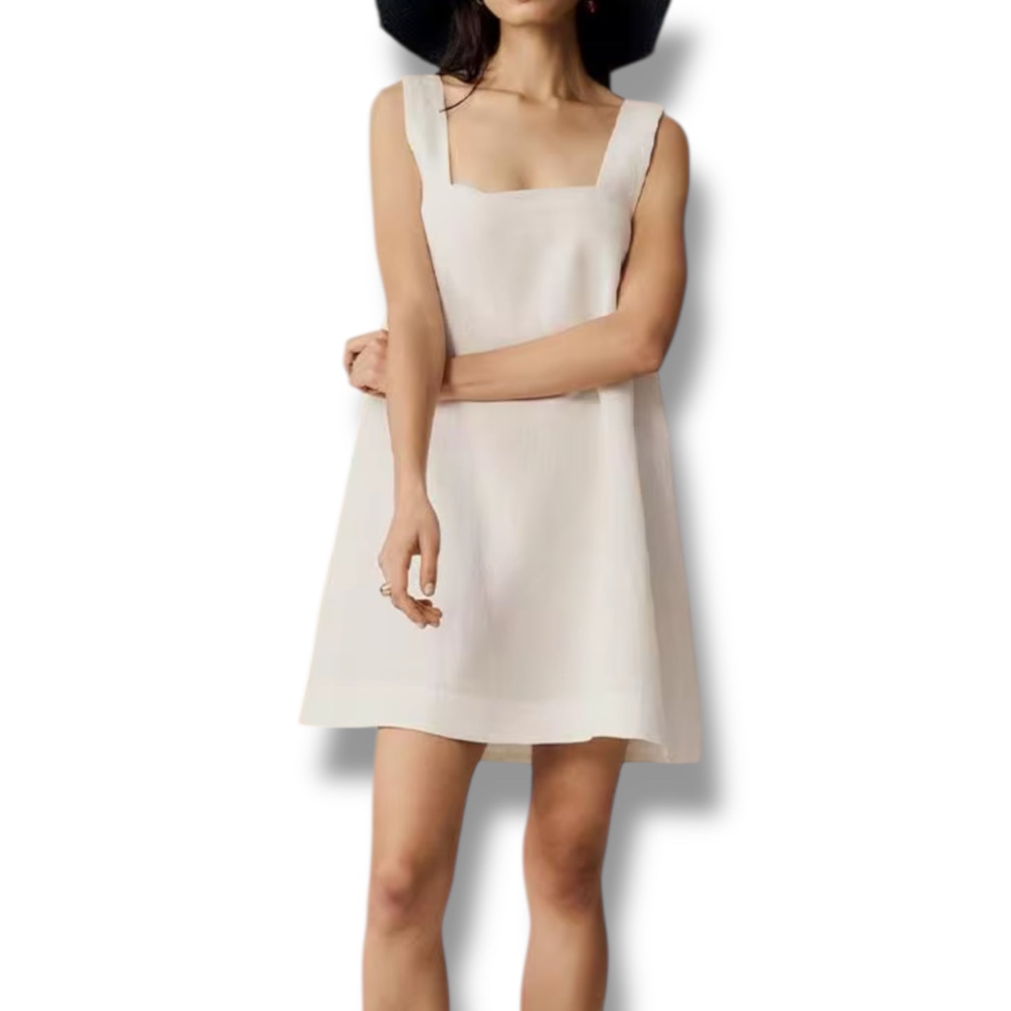 Short A-Line Linen Dress