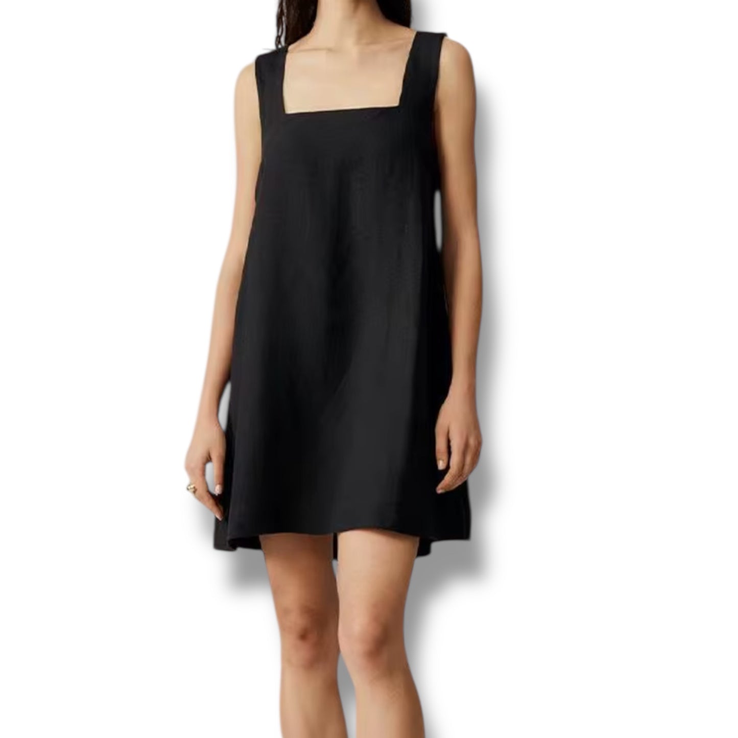 Short A-Line Linen Dress