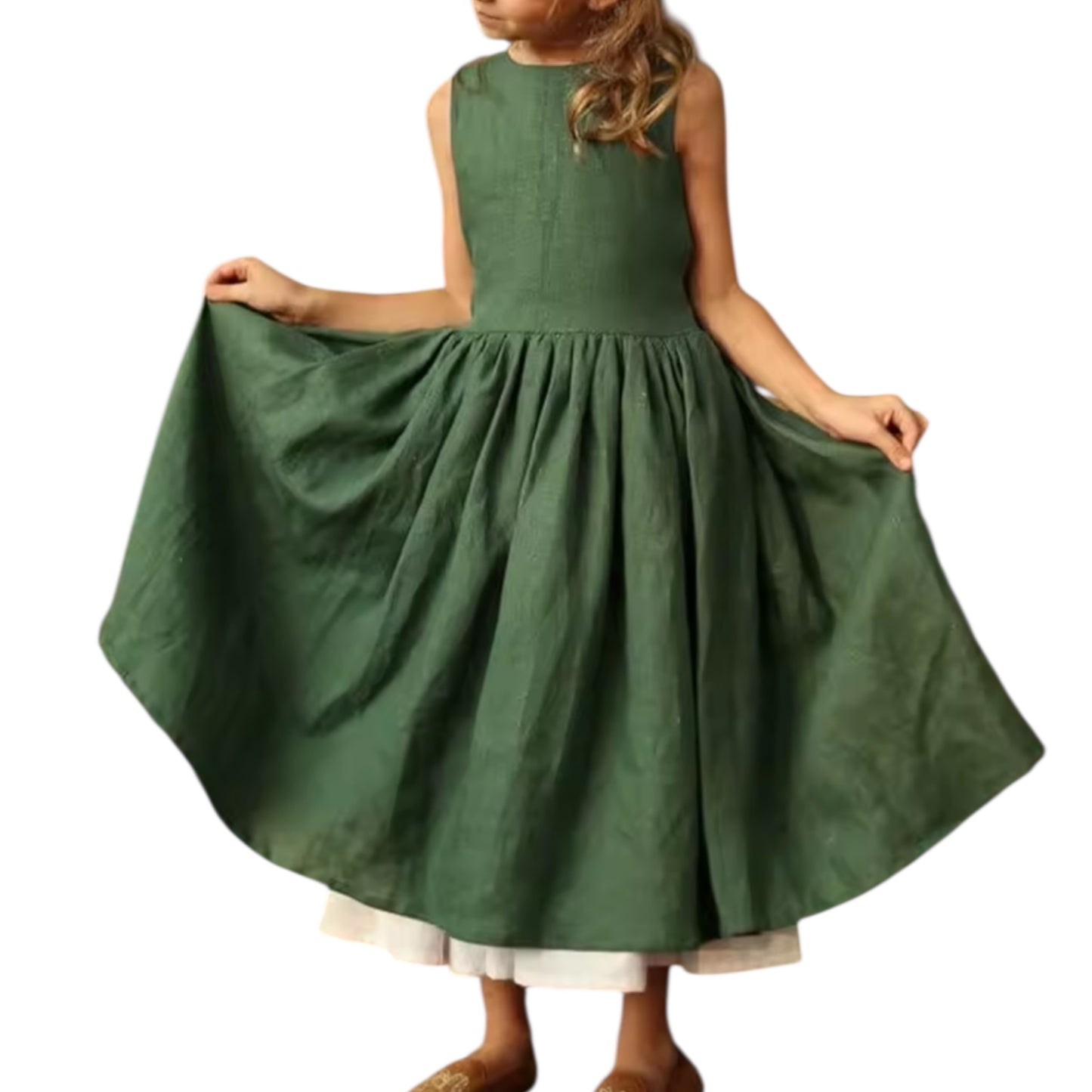 Linen V-Back Dress