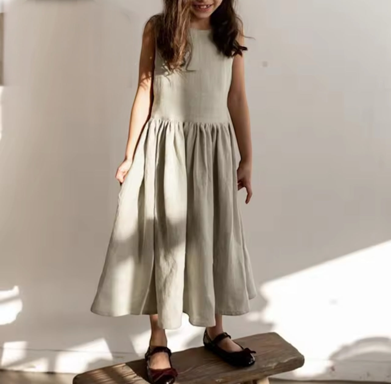 Linen V-Back Dress