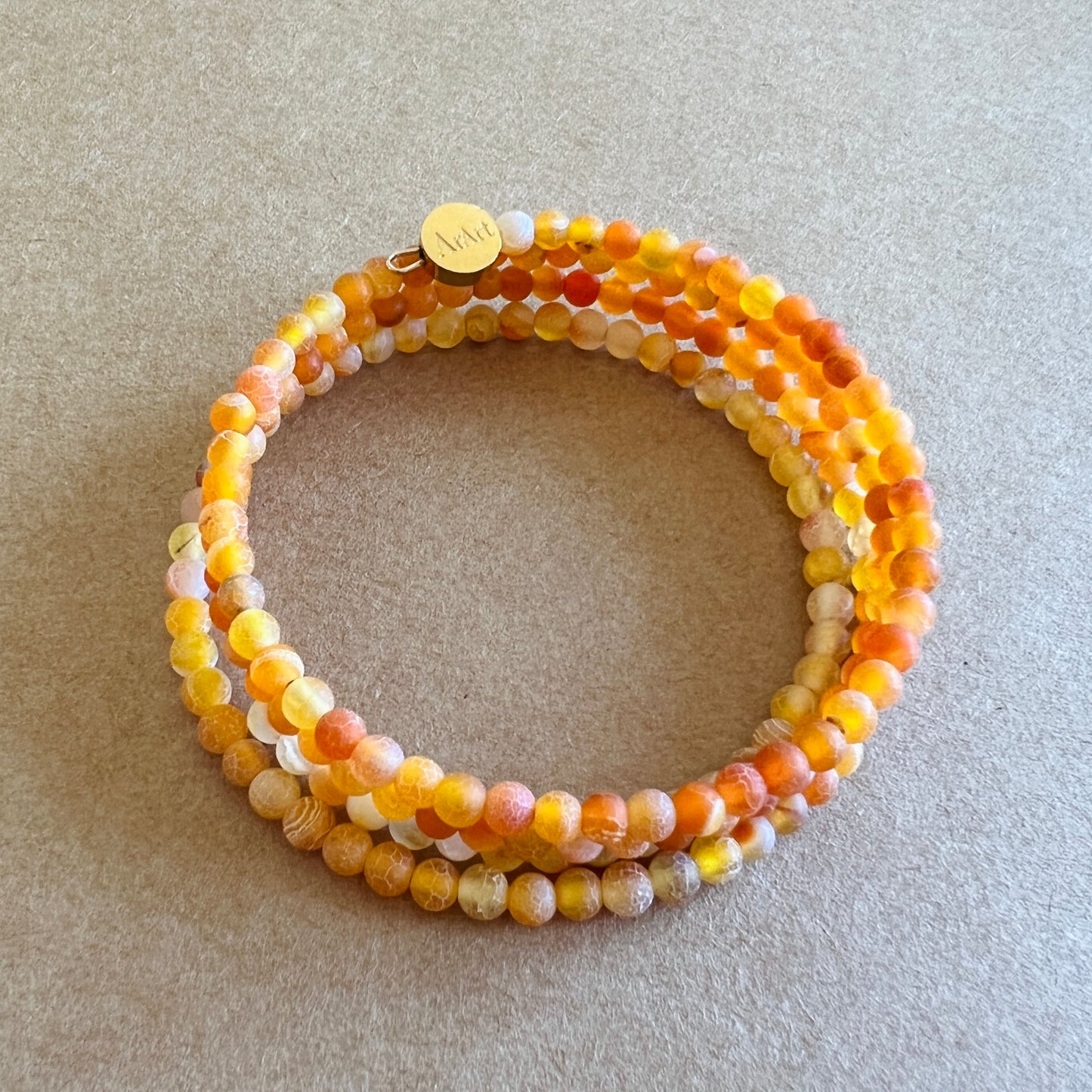 Orange Agate Bracelet (4mm)