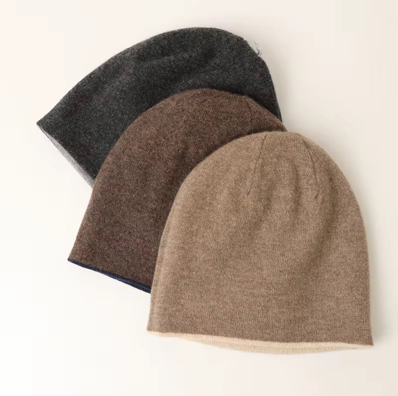 Cashmere Reversable Luxury Beanie