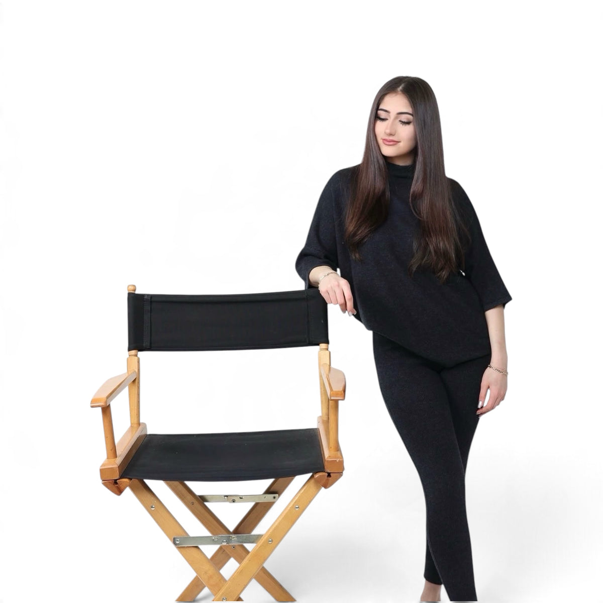High Neck Cashmere Blouse