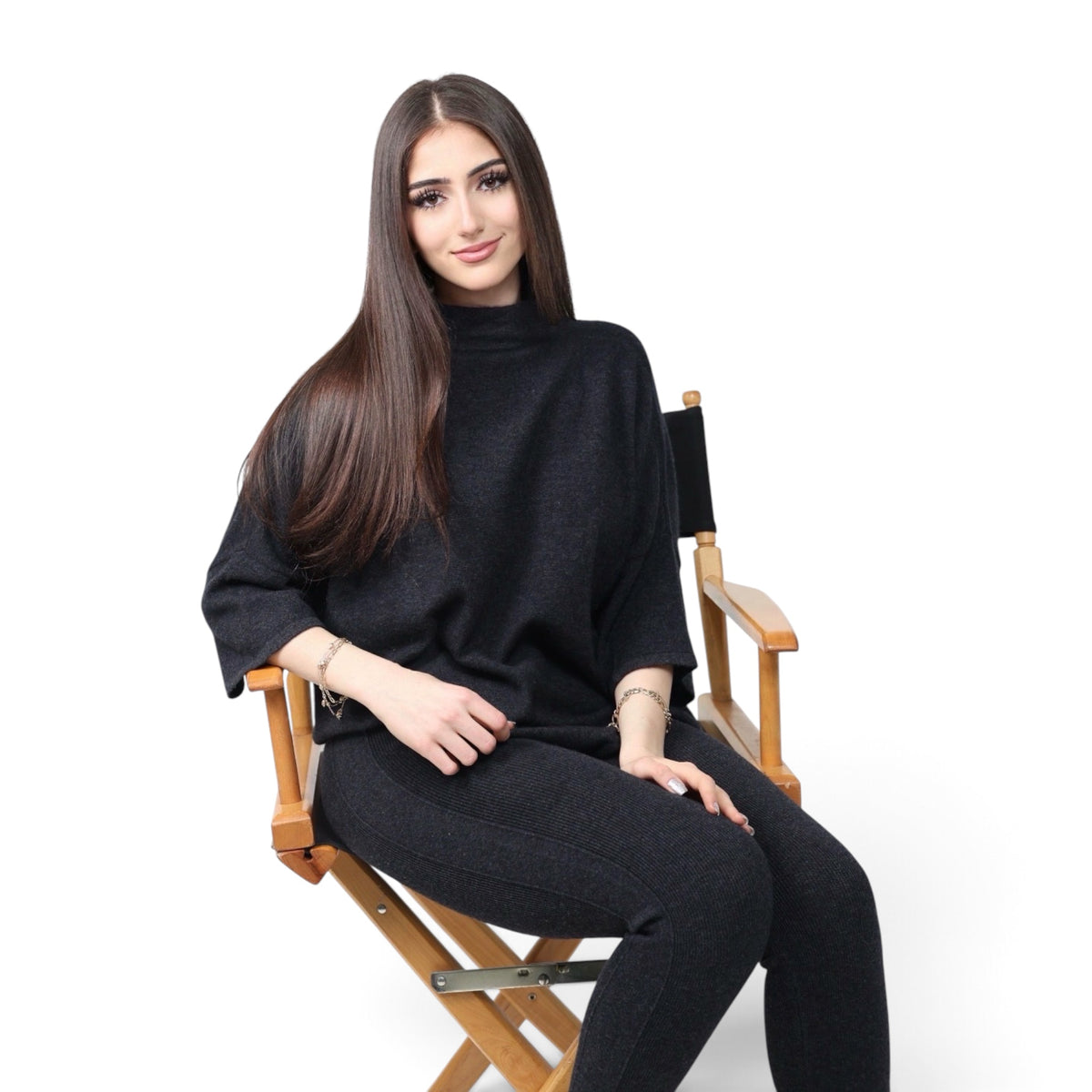 High Neck Cashmere Blouse