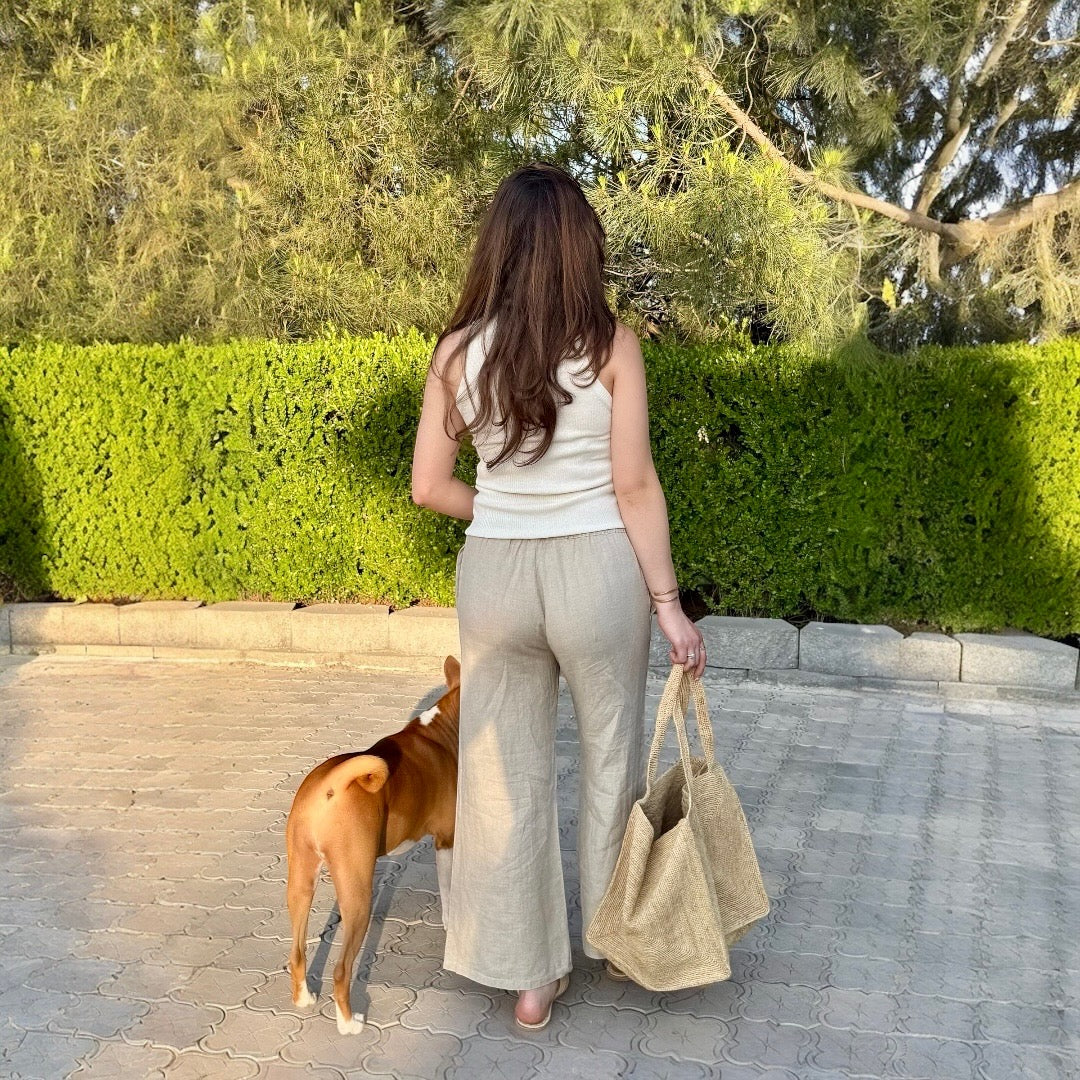 Raffia Shoulder Bag Square Shape