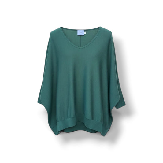 Silk/Cashmere V Neck Batwing Top