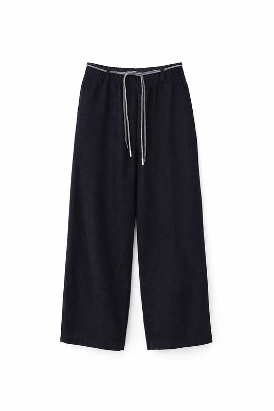 Wide-Leg Drawstring Trouser