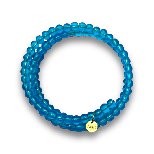 Aqua Blue Glass Necklace