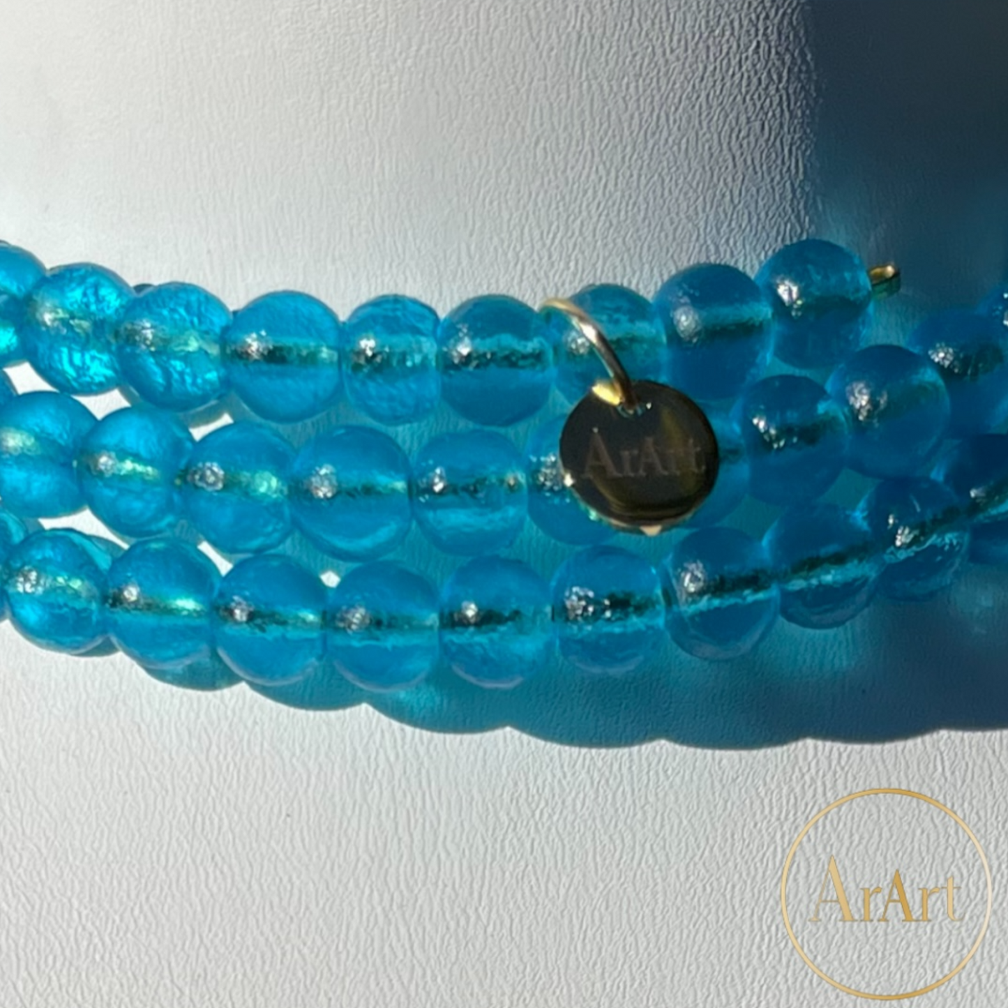 Aqua Blue Glass Necklace