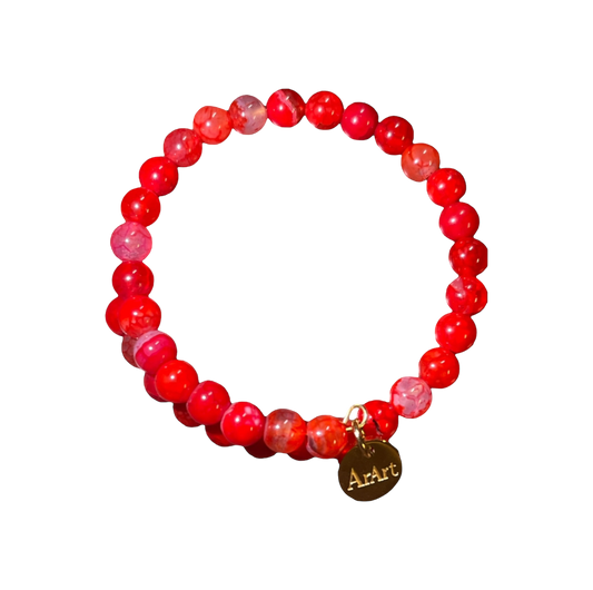 Red Dragon Vein Agate Bracelet