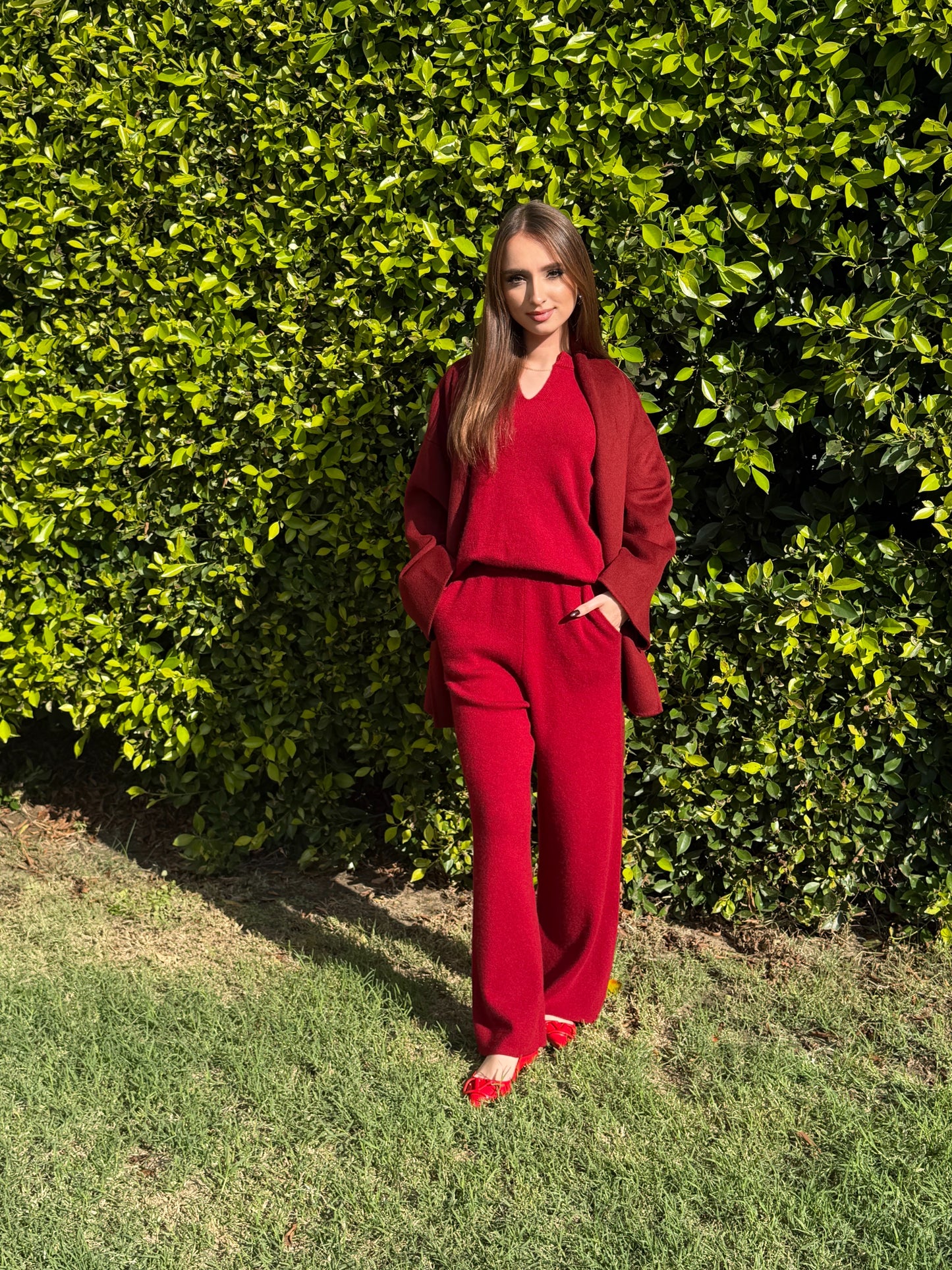 Burgundy Cashmere Set