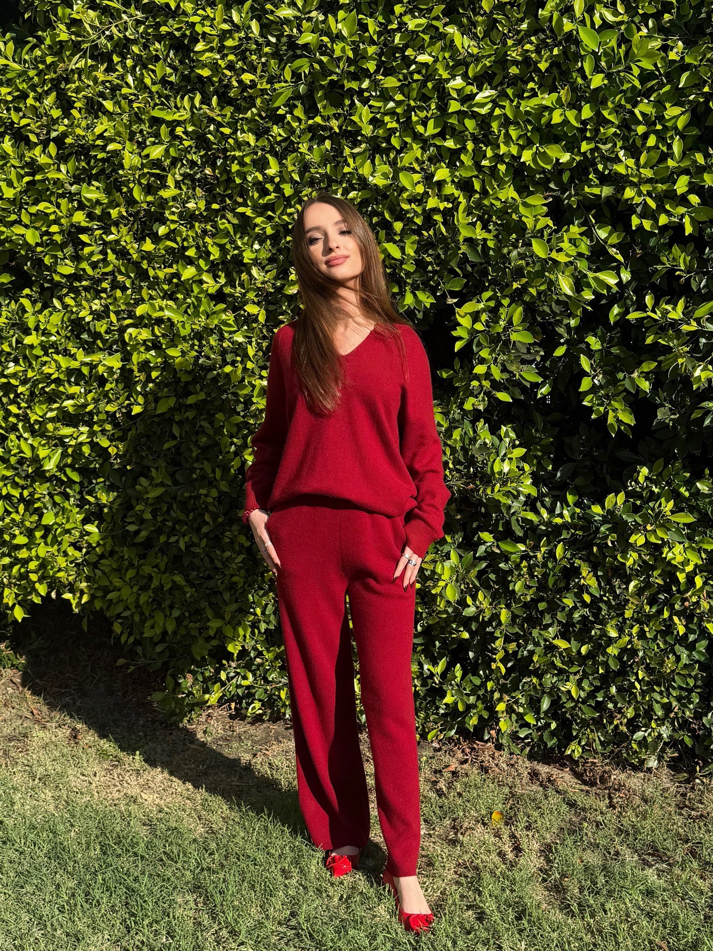 Burgundy Cashmere Set