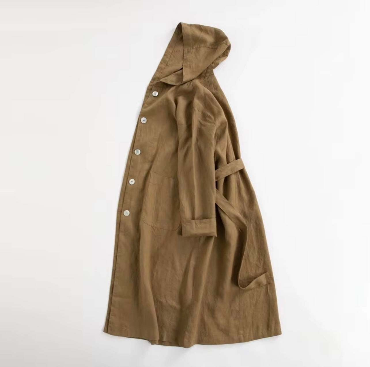 Linen Hoodie Coat