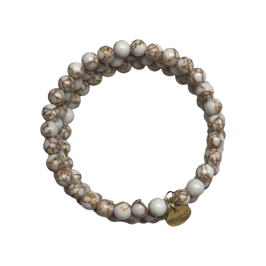 Gold Line Howlite  Bracelet