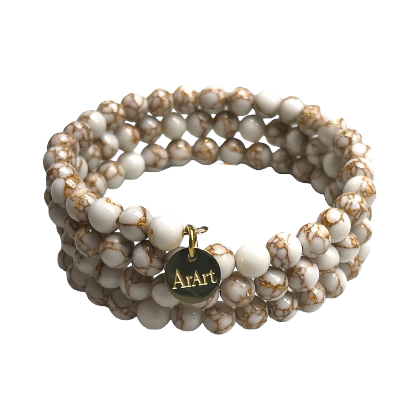 Gold Line Howlite  Bracelet