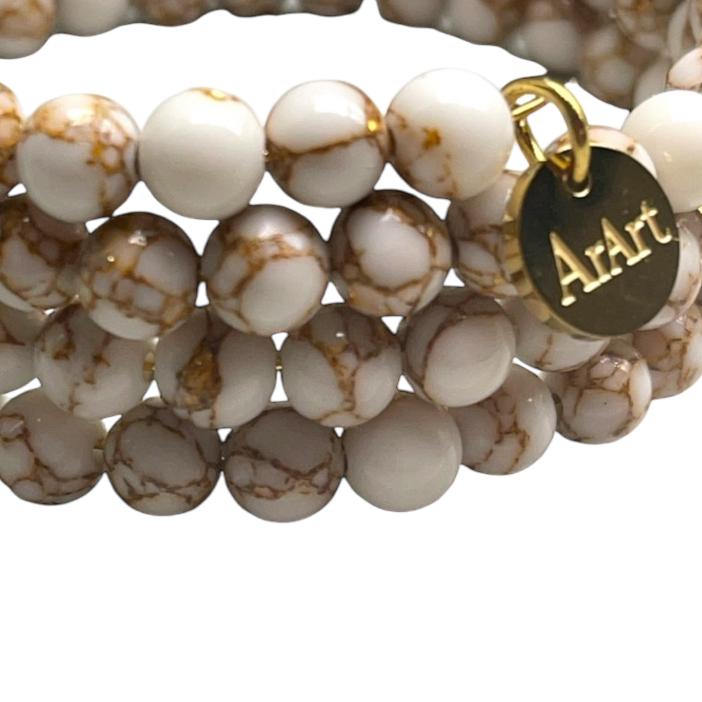 Gold Line Howlite  Bracelet