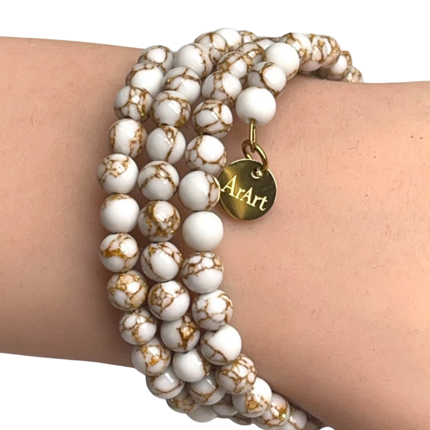 Gold Line Howlite  Bracelet