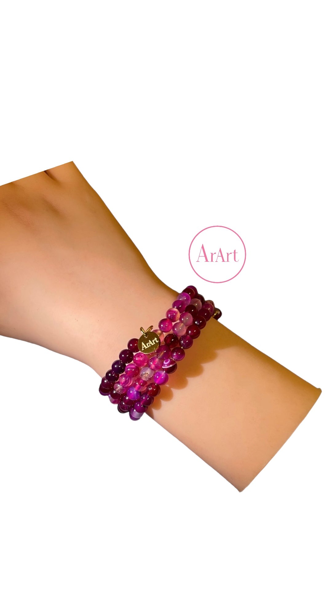 Magenta Lace Agate Bracelet