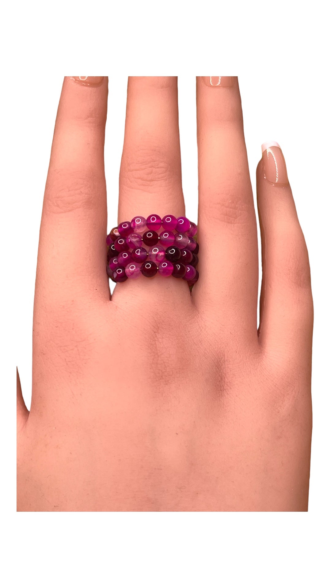 Magenta Lace Agate Ring