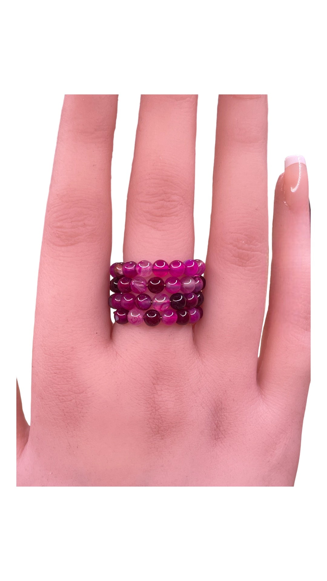 Magenta Lace Agate Ring