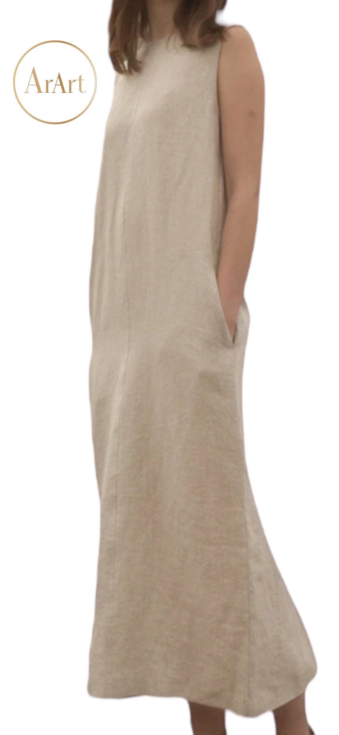 Linen Dress With Side Pockets