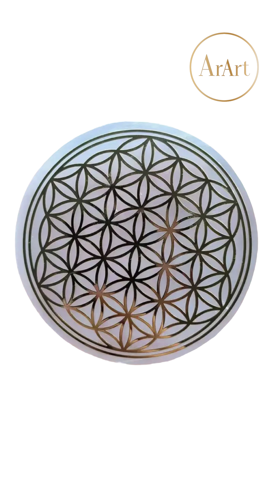 Selenite Slab With Flower Of LIfe