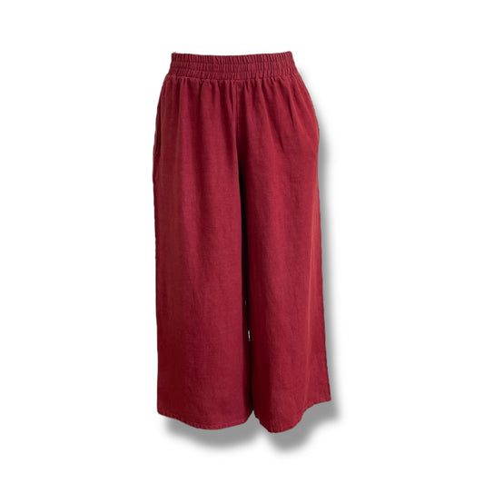 Loose Fit Wide Leg Linen Pants