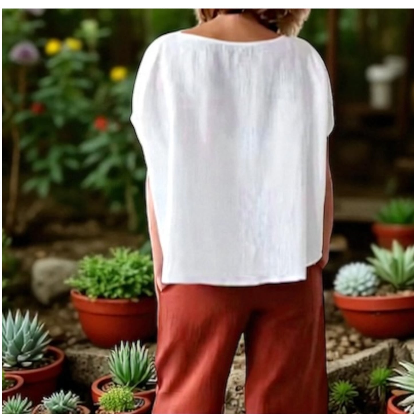Loose Fit Wide Leg Linen Pants