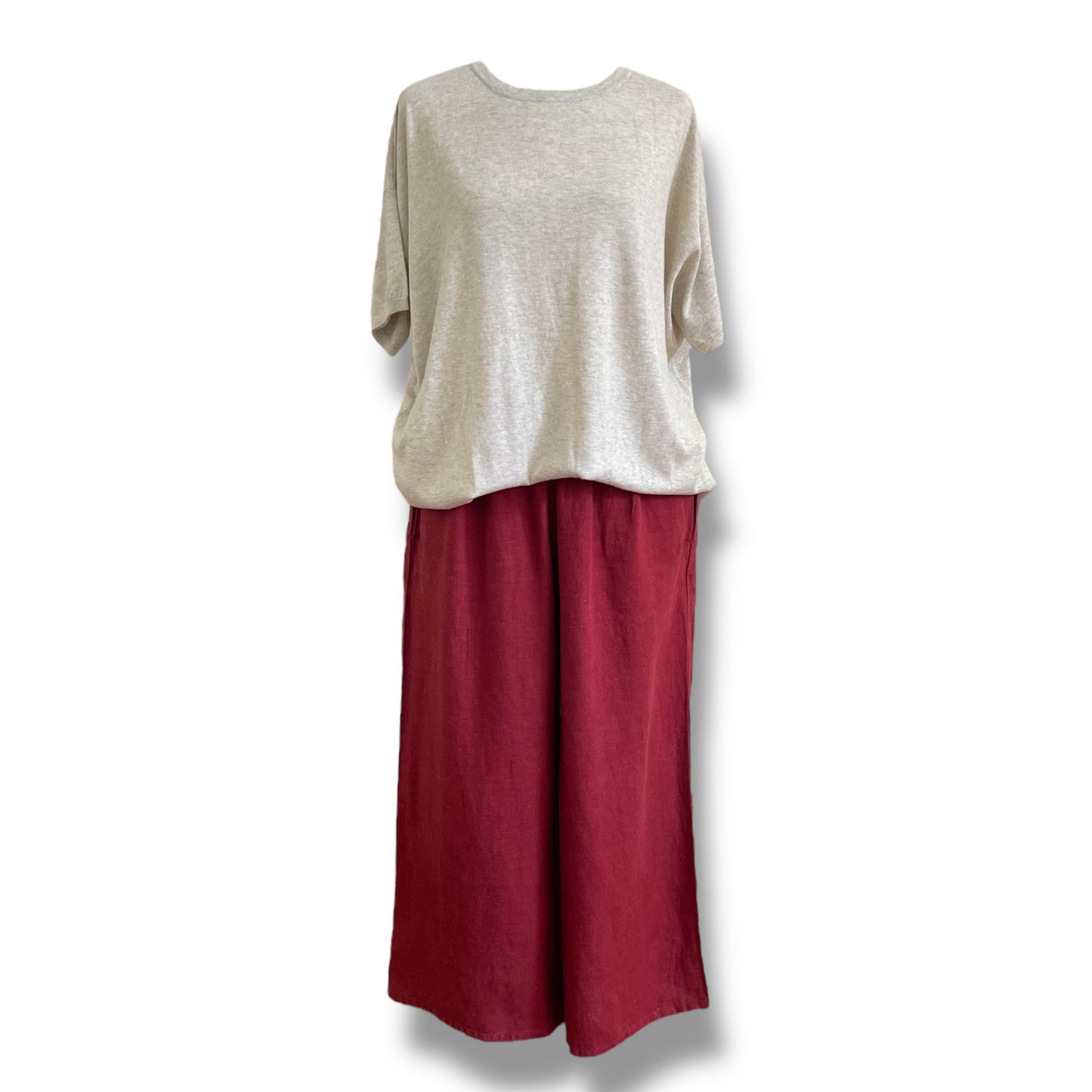 Loose Fit Wide Leg Linen Pants