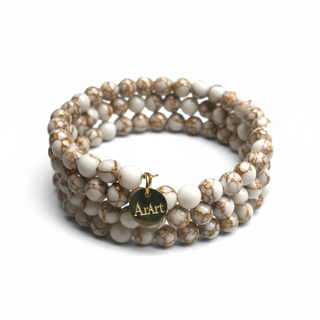 Gold Line Howlite  Bracelet