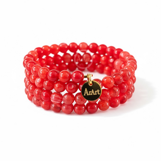 Red Dragon Vein Agate Bracelet