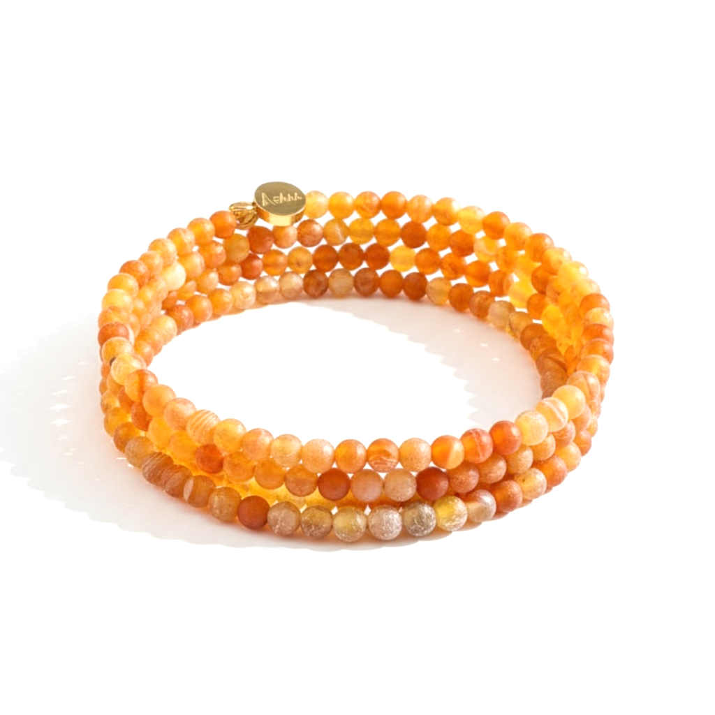 Orange Agate Bracelet (4mm)