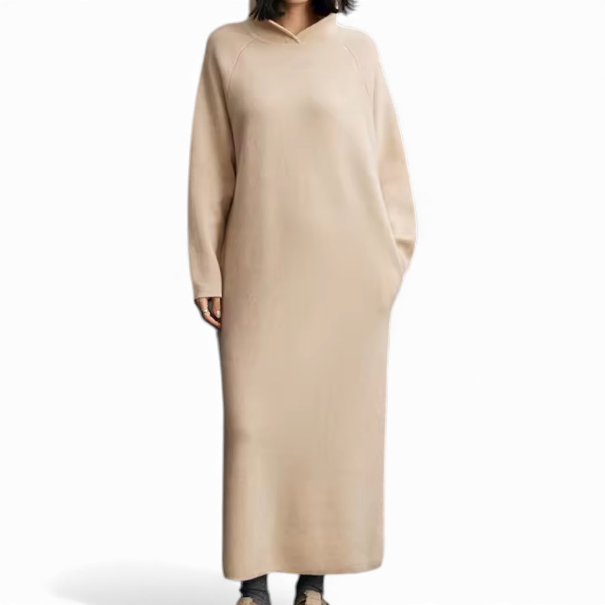 Cashmere Hoodie Dress With Side Pockets
