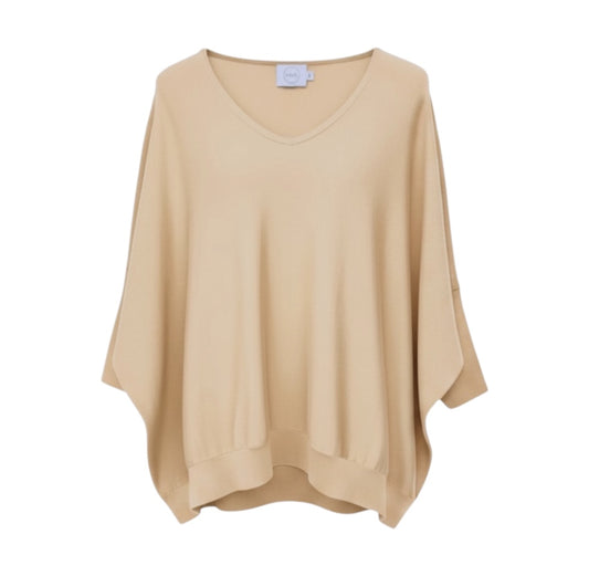 Silk/Cashmere V-Neck Batwing Top