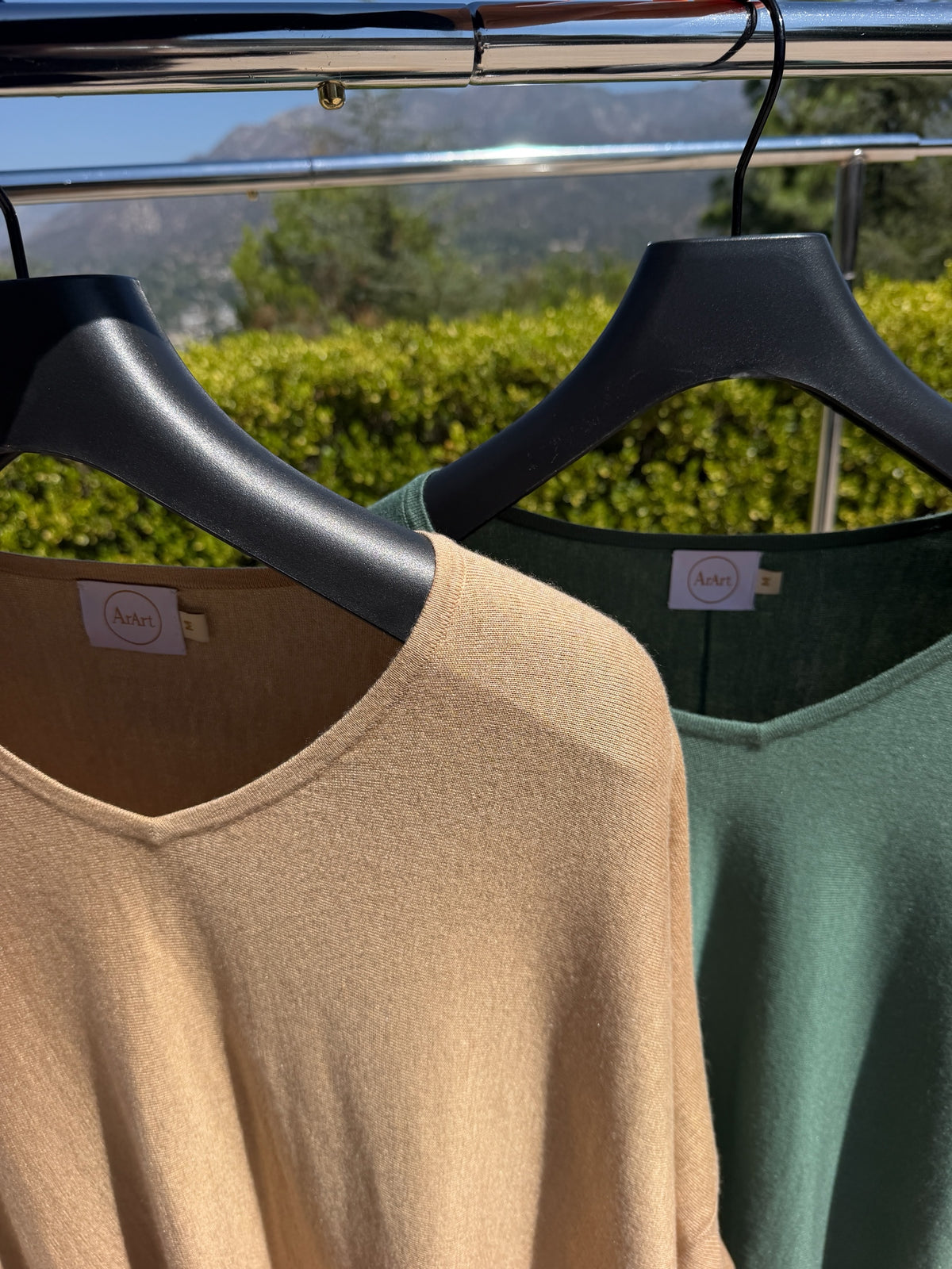 Silk/Cashmere V-Neck Batwing Top