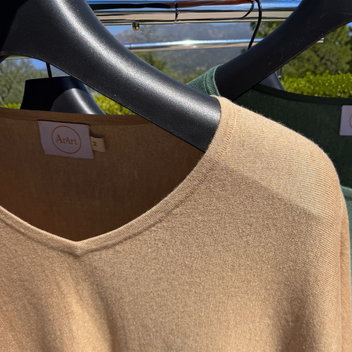 Silk/Cashmere V-Neck Batwing Top