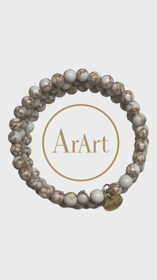 Gold Line Howlite  Bracelet