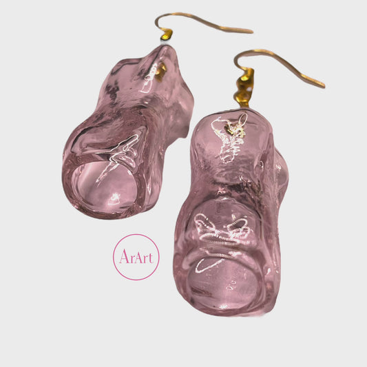 Pink Glass Earrings