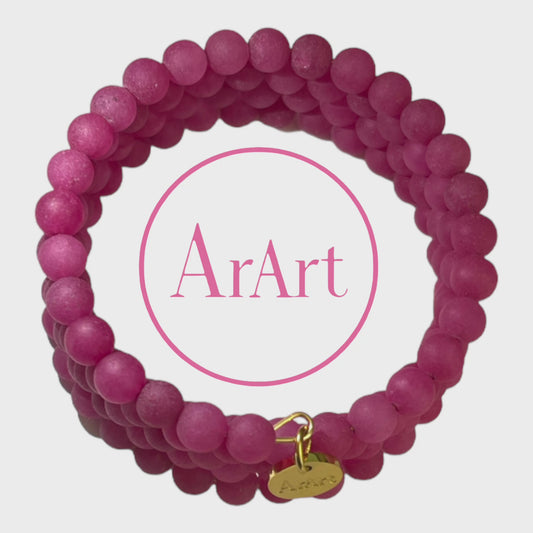 Dark Pink Jade Bracelet